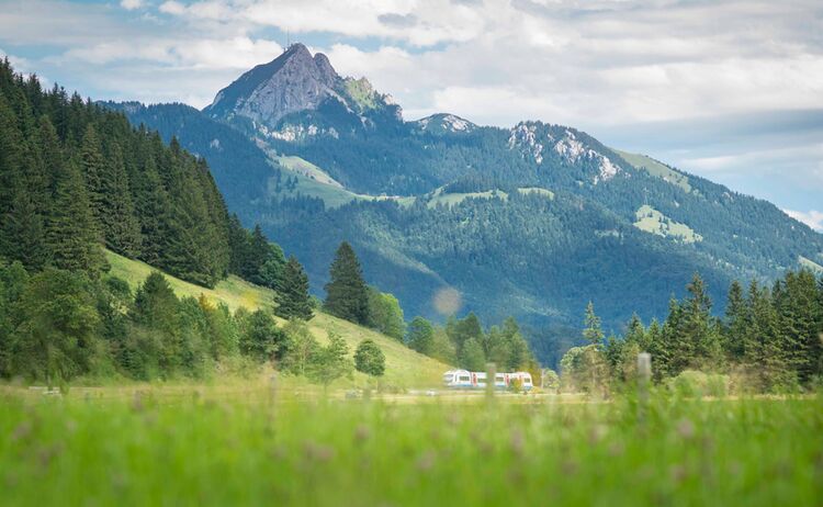 In der Ferne trohnt der Wendelstein über das Alpenvorland © Dietmar Denger