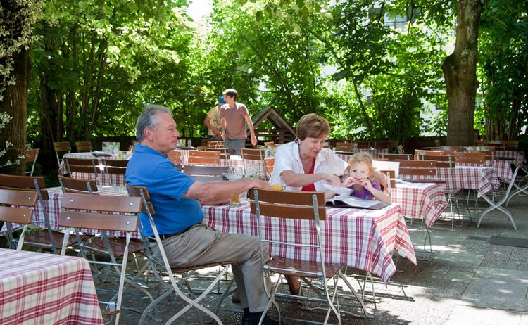 Biergarten Familie Ohne Bedienung Querformat Copy