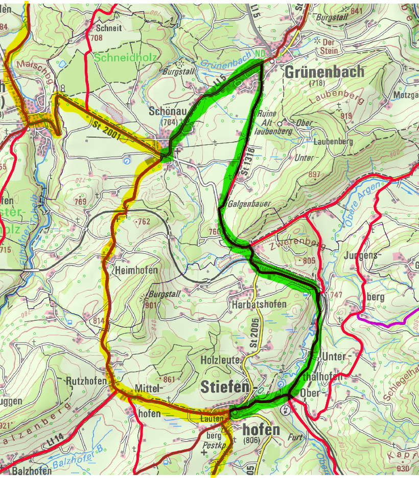 Umleitung Gr&uuml;nenbach 2025
