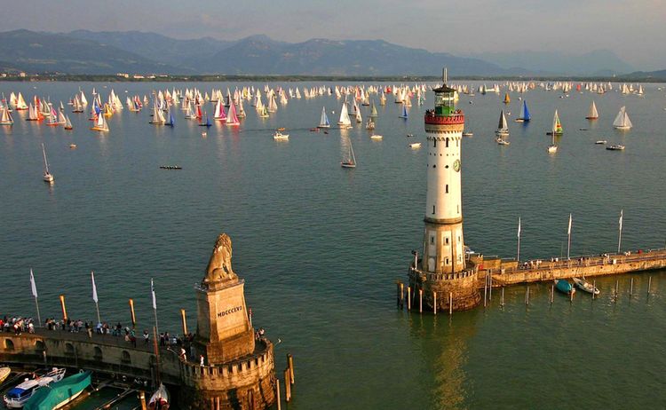 Lindau Luftbild Hafeneinfahrt Segelboote Mende Achim